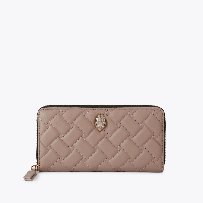 Kurt Geiger Kensington Zip Around Wallet Taupe | CWYAVN-708