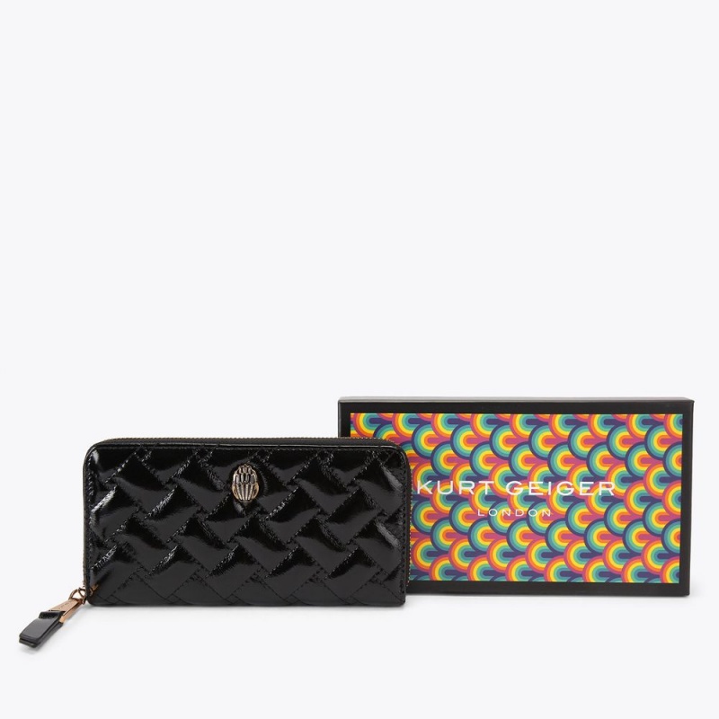 Kurt Geiger Kensington Zip Around Wallet Negrii | IPCBLN-892