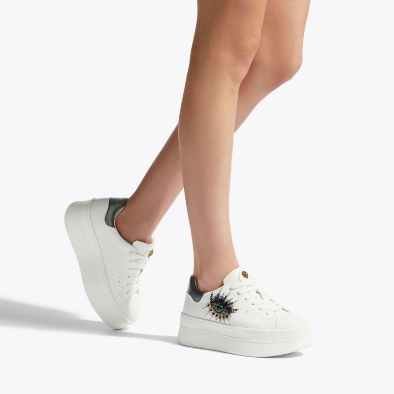 Kurt Geiger Laney Pumped Eye Sneaker Albi Negrii | JWFNQX-832