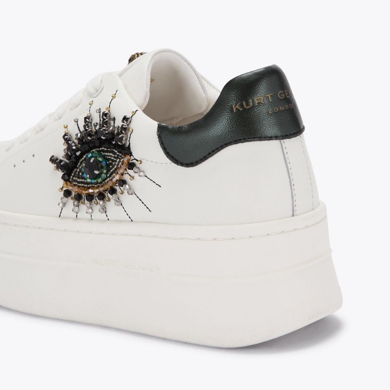 Kurt Geiger Laney Pumped Eye Sneaker Albi Negrii | JWFNQX-832