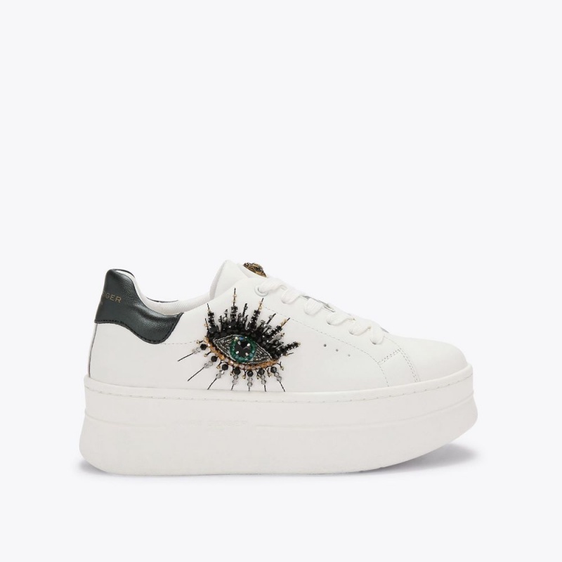 Kurt Geiger Laney Pumped Eye Sneaker Albi Negrii | JWFNQX-832