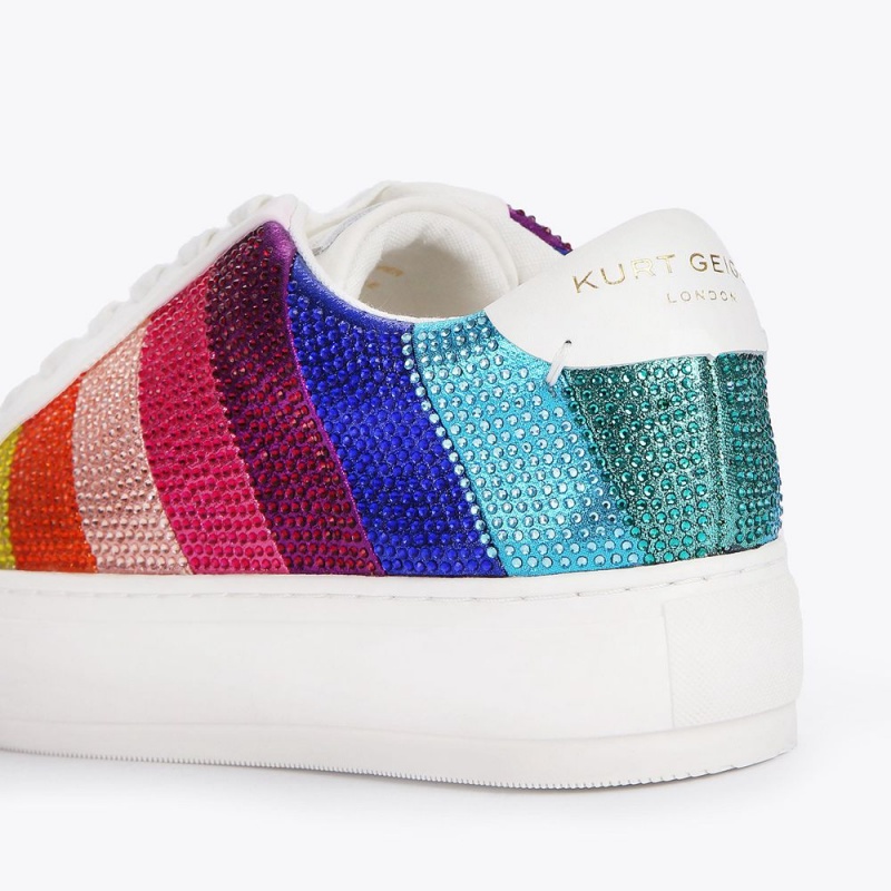 Kurt Geiger Laney Stripe Crystal Sneaker Colorati | KMPLNT-710