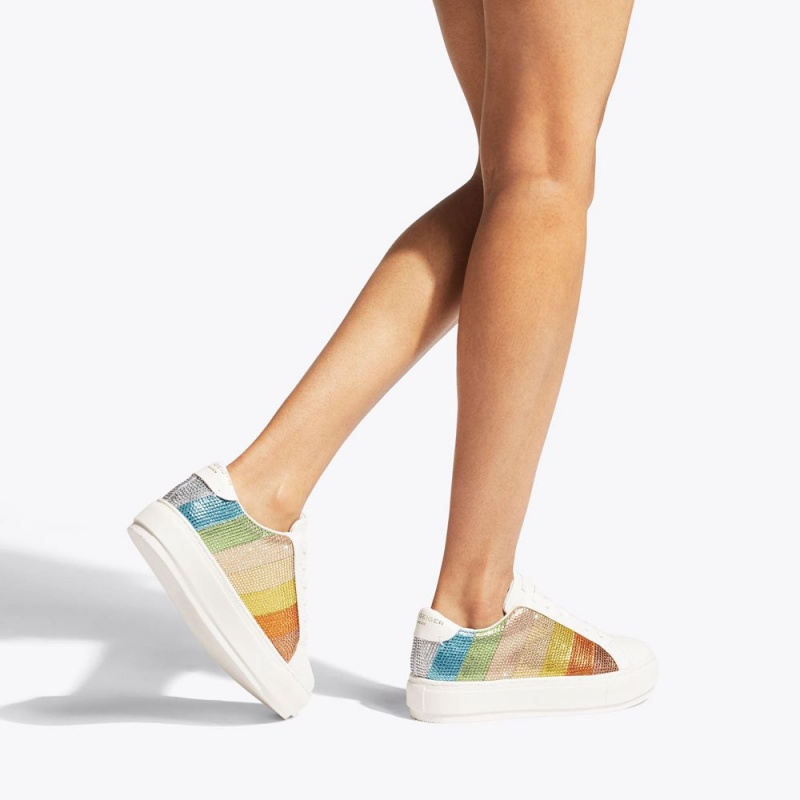 Kurt Geiger Laney Stripe Crystal Sneaker Colorati | XVTUPF-614