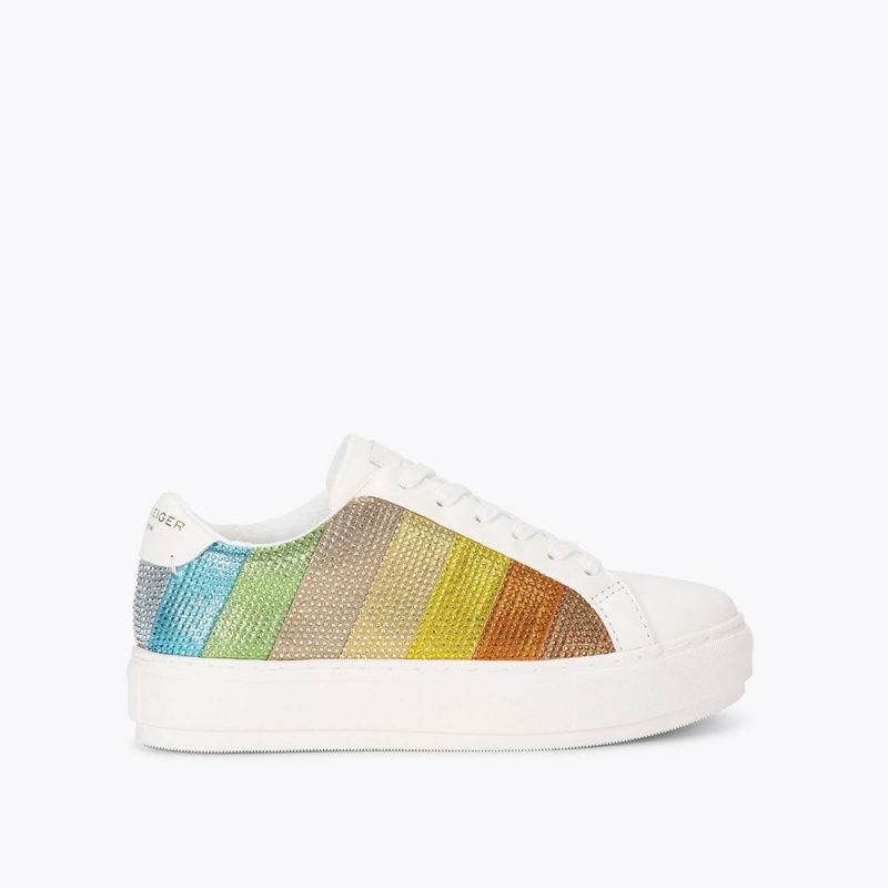 Kurt Geiger Laney Stripe Crystal Sneaker Colorati | XVTUPF-614