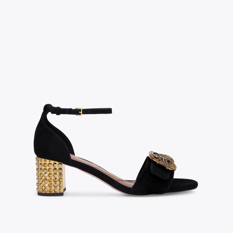 Kurt Geiger Mayfair Mid-High Block Heel Negrii | VPAMQO-725