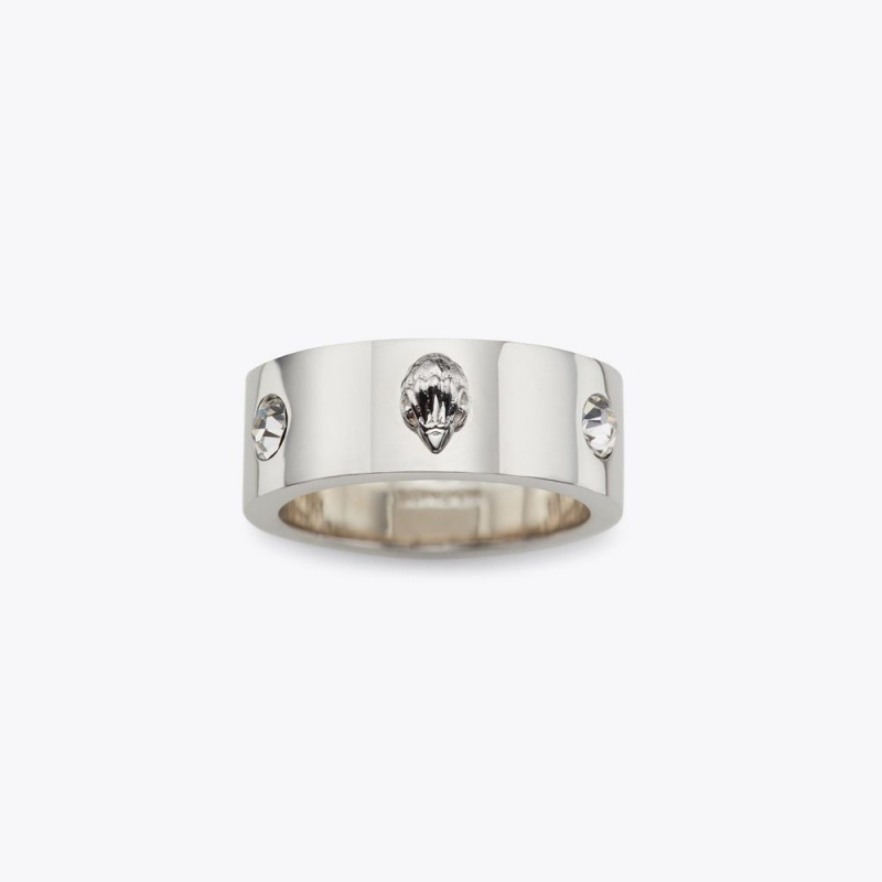 Kurt Geiger Metal Eagle Ring Argintii | NZBIRH-915