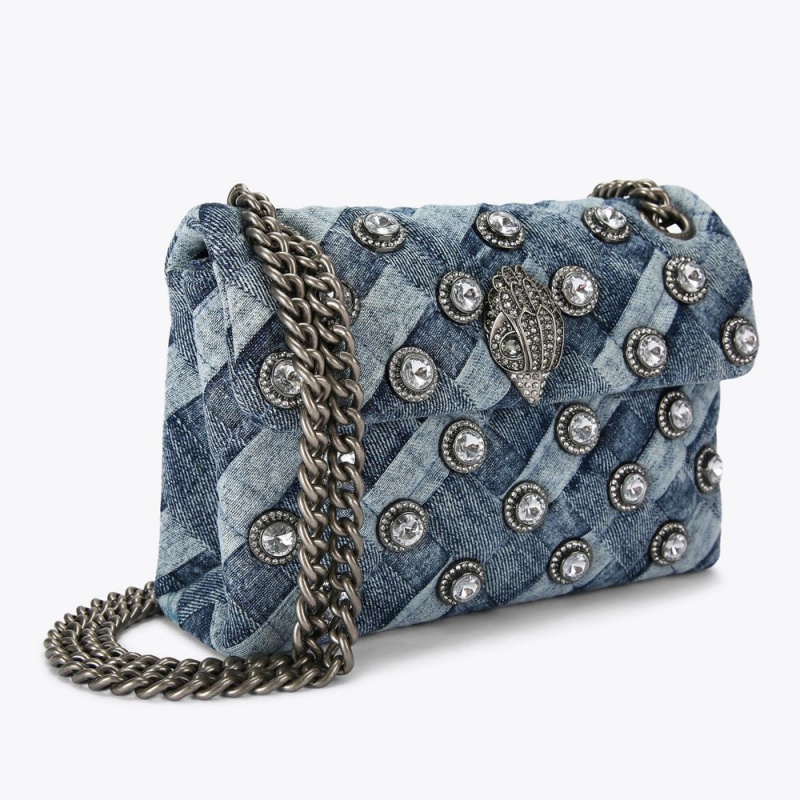 Kurt Geiger Mini Denim Kensington Bag Denim | JFVDZG-187