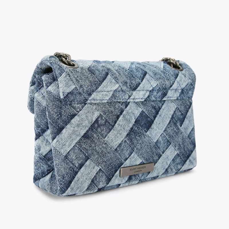 Kurt Geiger Mini Denim Kensington Bag Denim | JFVDZG-187