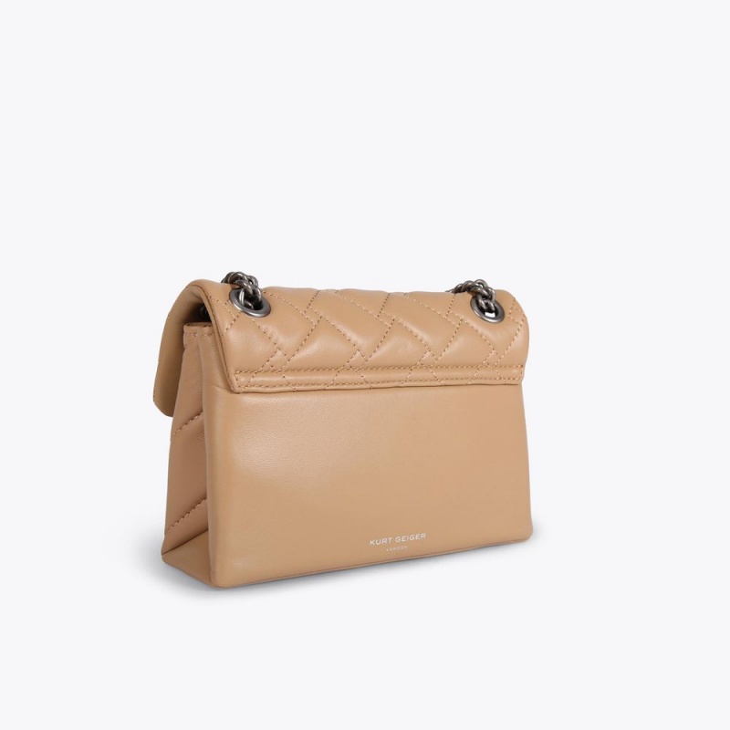 Kurt Geiger Mini Piele Kensington Bag Camel | NCESGZ-489