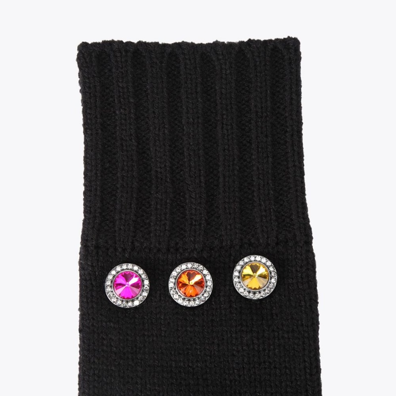 Kurt Geiger Octavia Knit Gloves Negrii | AWCEQI-923