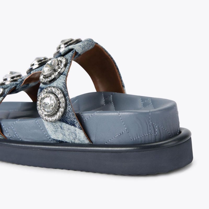 Kurt Geiger Orson Crystal Sandal Albastri | FNADGK-087