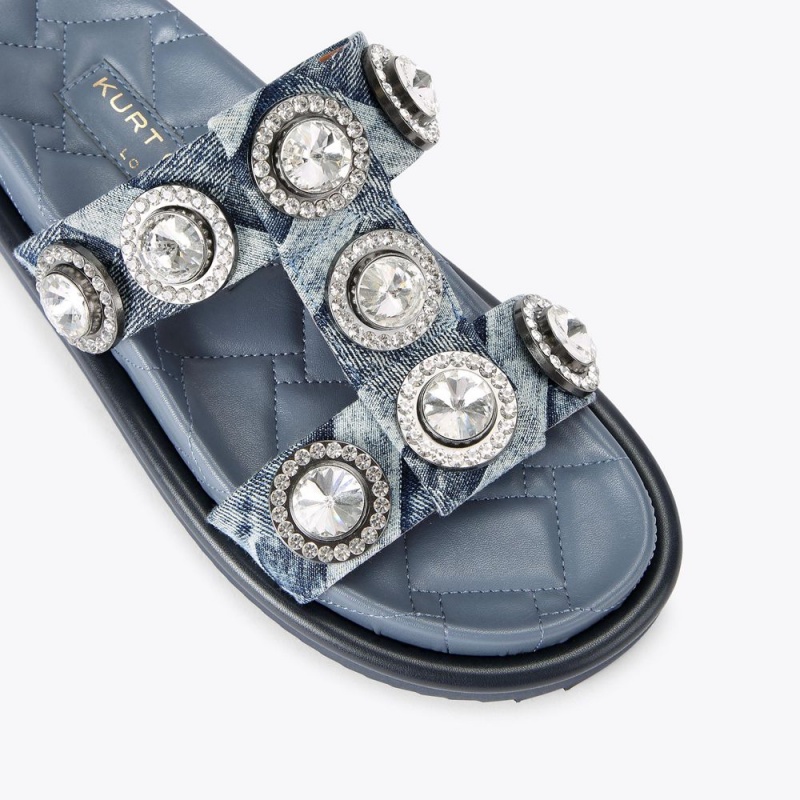 Kurt Geiger Orson Crystal Sandal Albastri | FNADGK-087