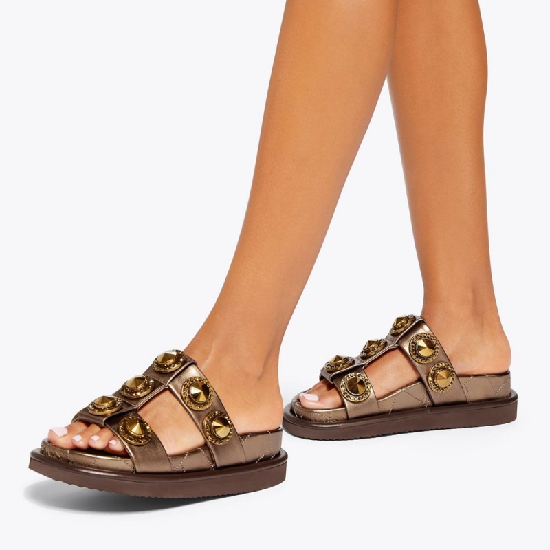 Kurt Geiger Orson Crystal Sandal Bronze | MQSLFH-467