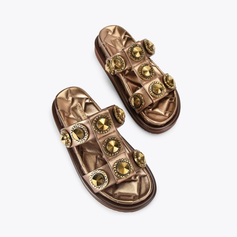 Kurt Geiger Orson Crystal Sandal Bronze | MQSLFH-467