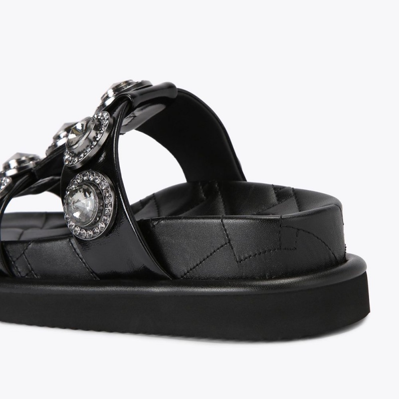 Kurt Geiger Orson Crystal Sandal Negrii | GTZCWR-324