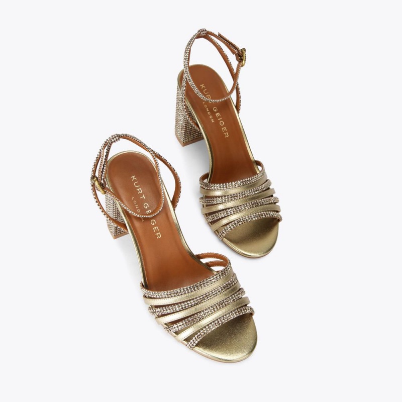 Kurt Geiger Pierra Block Sandal Aurii | AOFGBD-842