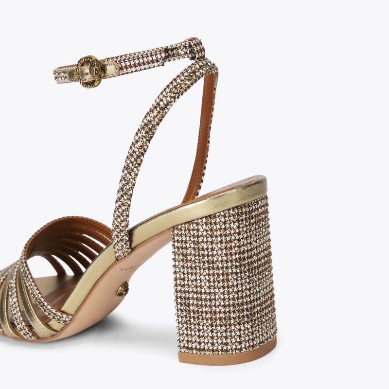 Kurt Geiger Pierra Block Sandal Aurii | AOFGBD-842