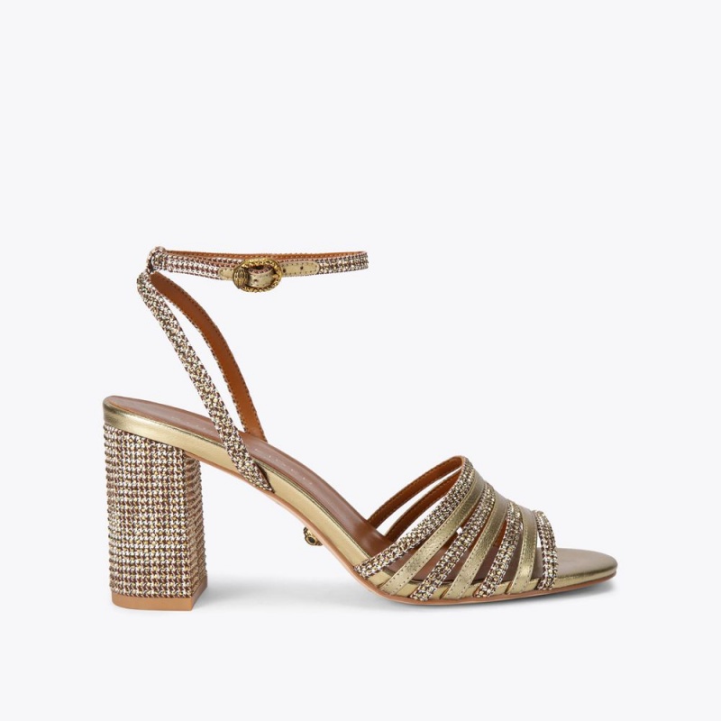 Kurt Geiger Pierra Block Sandal Aurii | AOFGBD-842