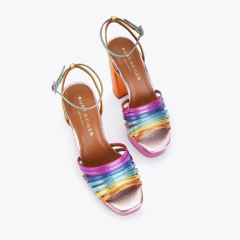 Kurt Geiger Pierra Platforma Sandal Heel Colorati | RWEIMZ-518