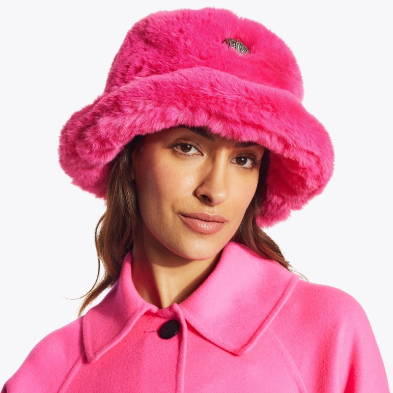 Kurt Geiger Poppy Bucket Hat Fushia | QWYDNX-750