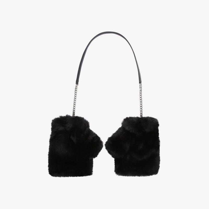 Kurt Geiger Poppy Fingerless Gloves Negrii | EBASKT-649