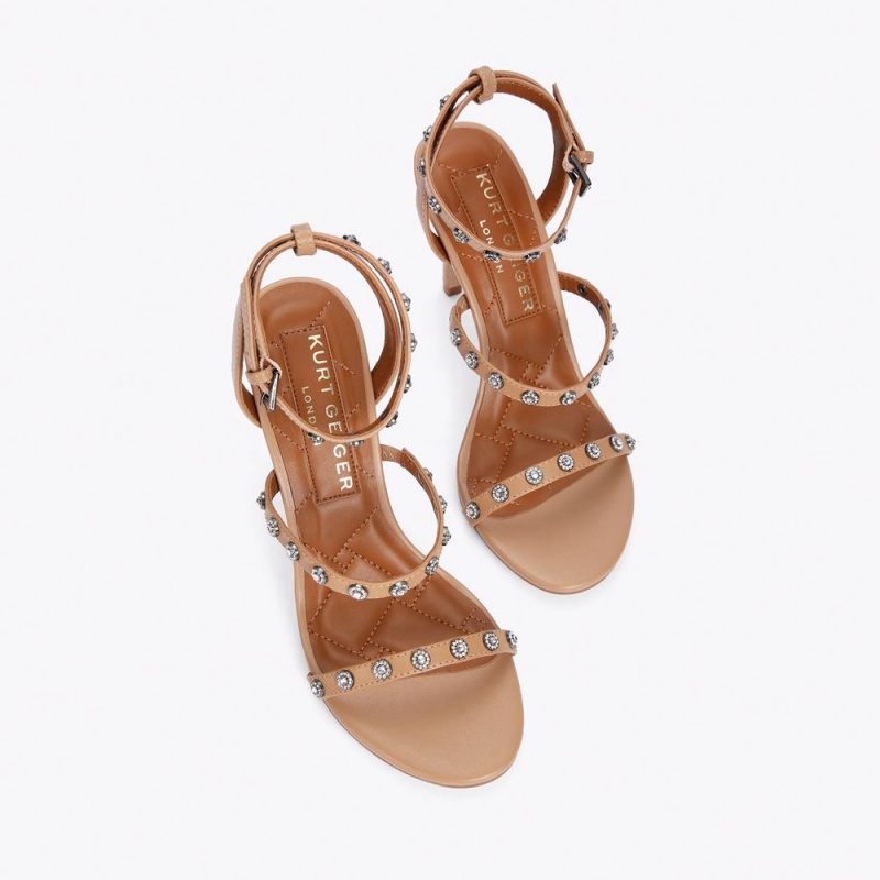 Kurt Geiger Portia Crystals Sandal Maro | YRHSGK-450