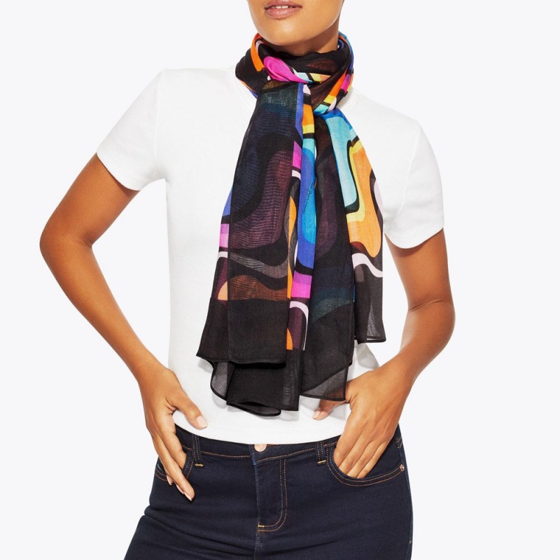 Kurt Geiger Printed Scarf Negrii | LFGTCM-326