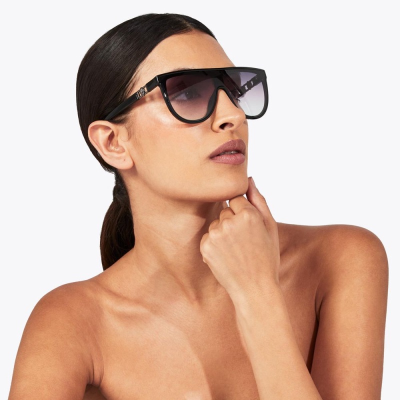 Kurt Geiger Regent Shield Sunglasses Negrii | CJRMAQ-291