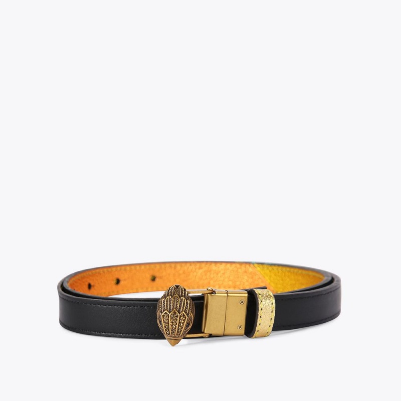 Kurt Geiger Reversible Eagle Belt Galbeni | TWXCYQ-671