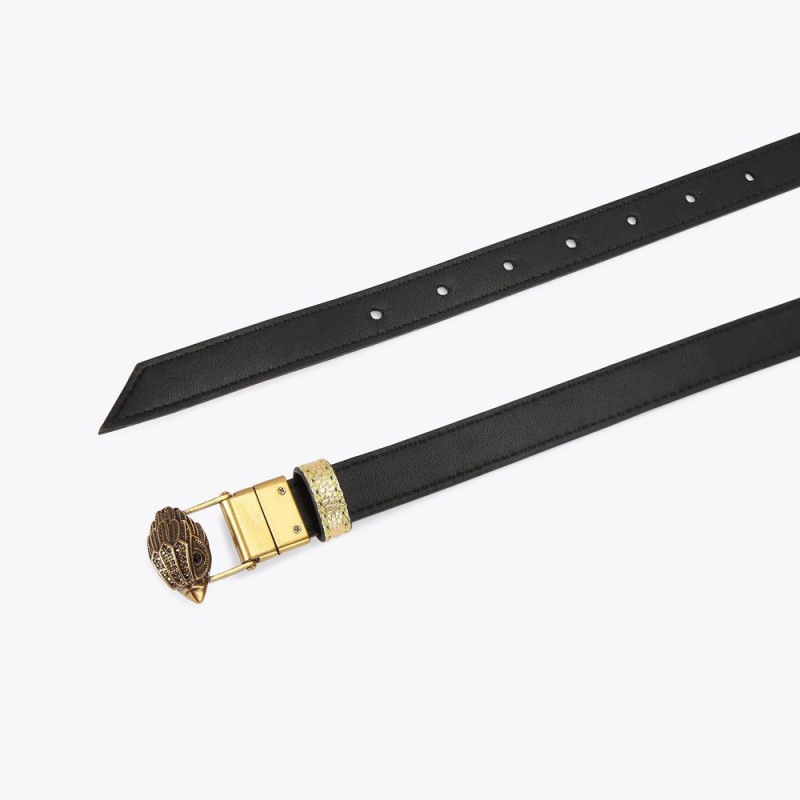 Kurt Geiger Reversible Eagle Belt Galbeni | TWXCYQ-671