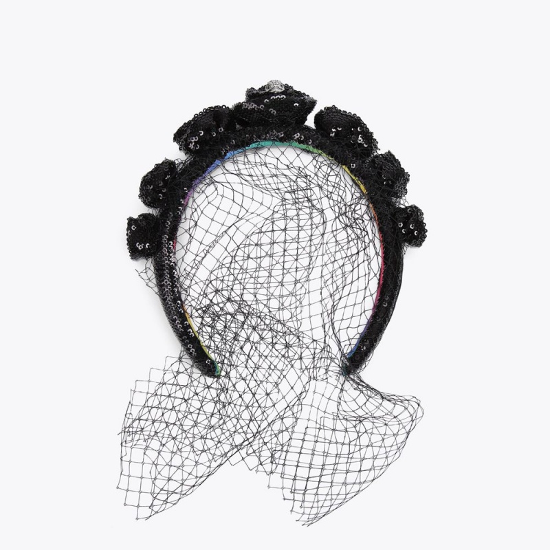 Kurt Geiger Sequins Headband Negrii | IVNMZP-840