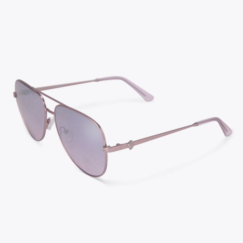 Kurt Geiger Shoreditch Aviator Sunglasses Lilac | XBRFCQ-796