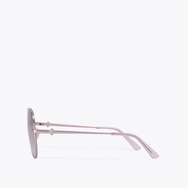 Kurt Geiger Shoreditch Aviator Sunglasses Lilac | XBRFCQ-796