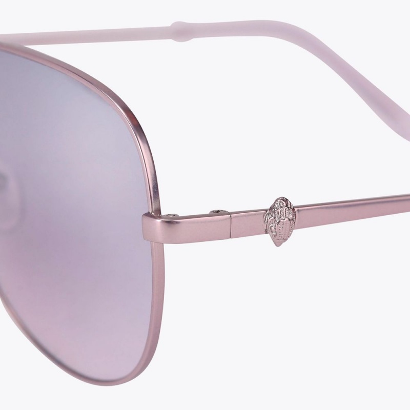 Kurt Geiger Shoreditch Aviator Sunglasses Lilac | XBRFCQ-796