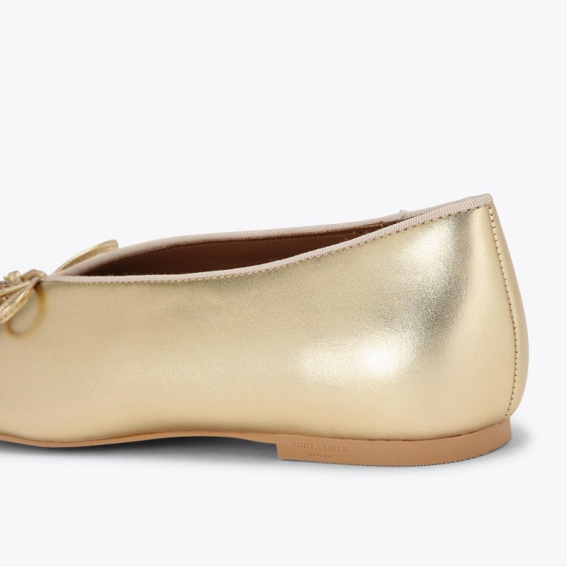 Kurt Geiger Sloane Ballerina Plati Aurii | IJKOQW-108