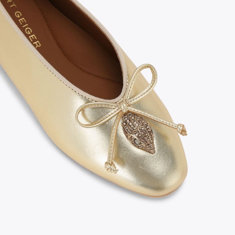 Kurt Geiger Sloane Ballerina Plati Aurii | IJKOQW-108