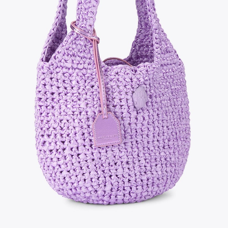 Kurt Geiger Small Crochet Tote Bag Lilac | ZBVNYJ-873