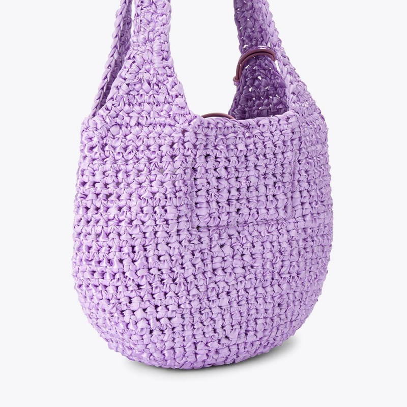 Kurt Geiger Small Crochet Tote Bag Lilac | ZBVNYJ-873