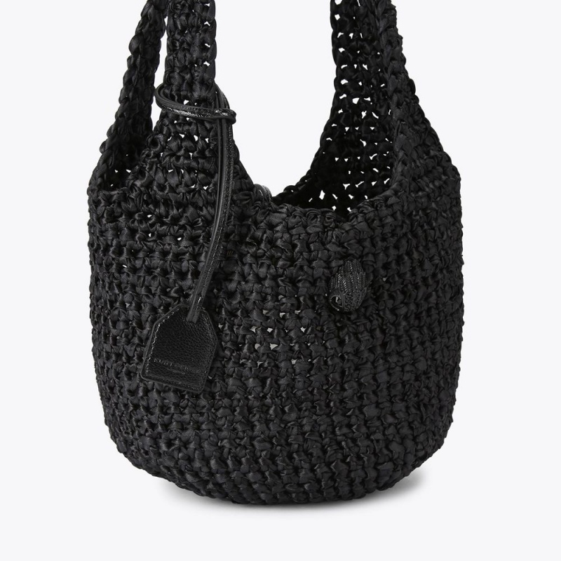 Kurt Geiger Small Crochet Tote Bag Negrii | RXBAMV-920