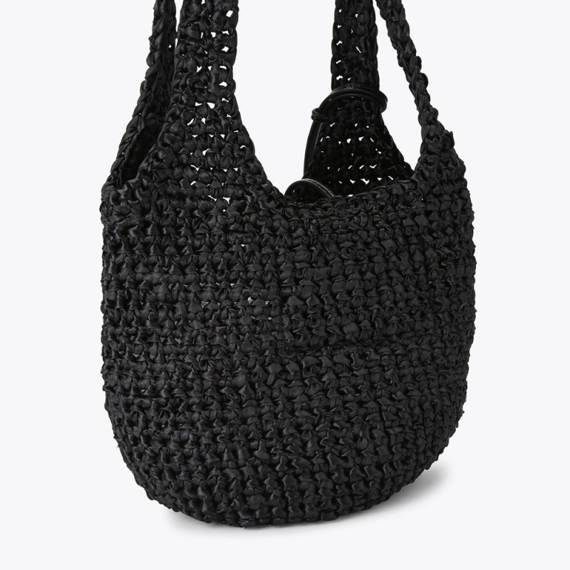 Kurt Geiger Small Crochet Tote Bag Negrii | RXBAMV-920