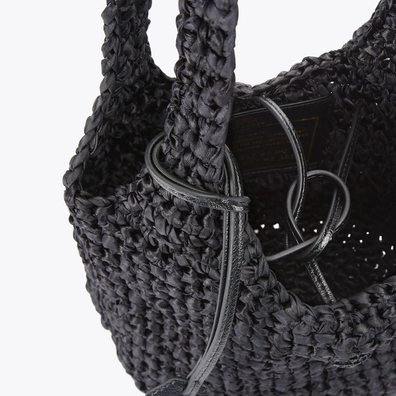 Kurt Geiger Small Crochet Tote Bag Negrii | RXBAMV-920