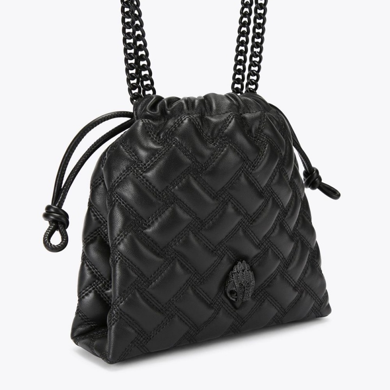 Kurt Geiger Small Kensington Drench Drawstring Bag Negrii | VMKXQG-624