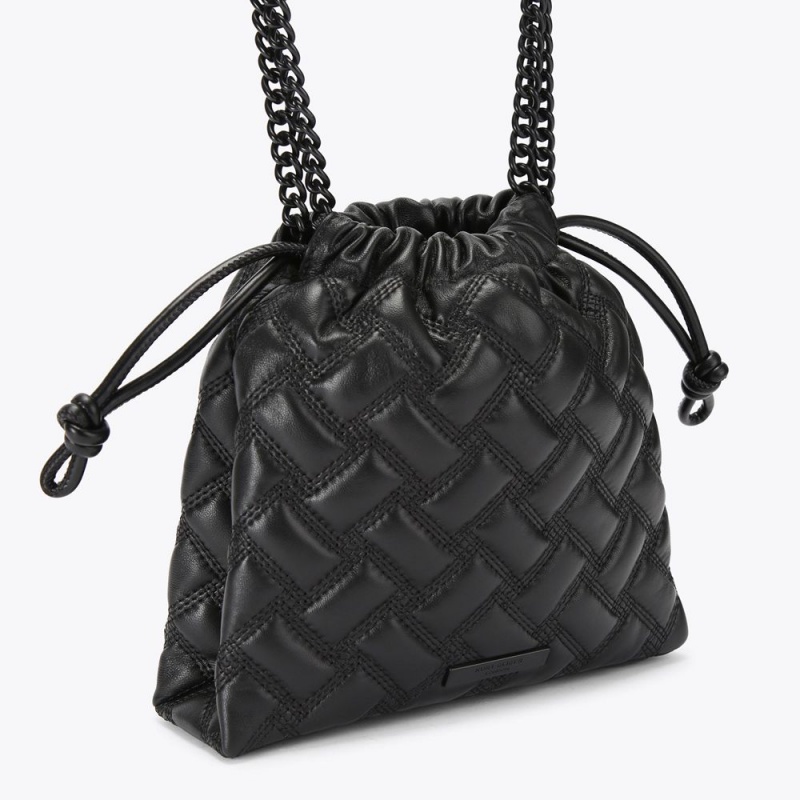 Kurt Geiger Small Kensington Drench Drawstring Bag Negrii | VMKXQG-624