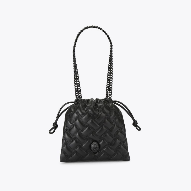 Kurt Geiger Small Kensington Drench Drawstring Bag Negrii | VMKXQG-624