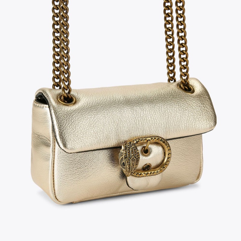 Kurt Geiger Small Mayfair Shoulder Bag Champagne | GYXAQZ-704