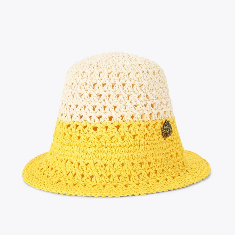 Kurt Geiger Straw Bucket Hat Galbeni | HOMNKF-359