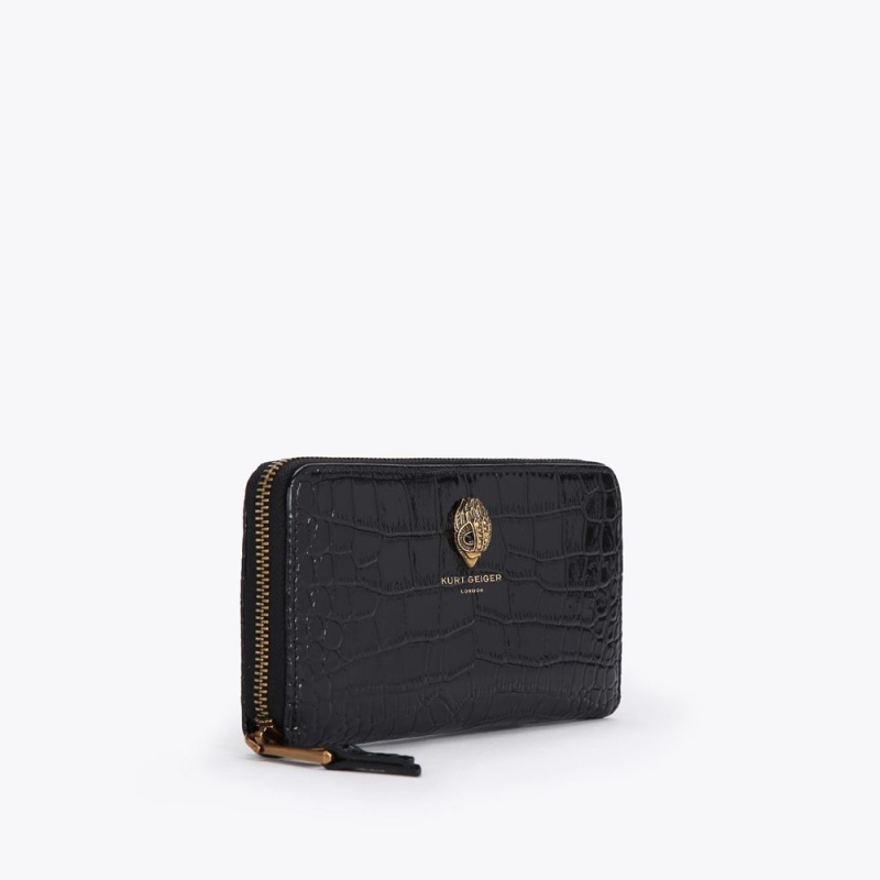 Kurt Geiger Zip Wallet Negrii | ZMGCOW-370