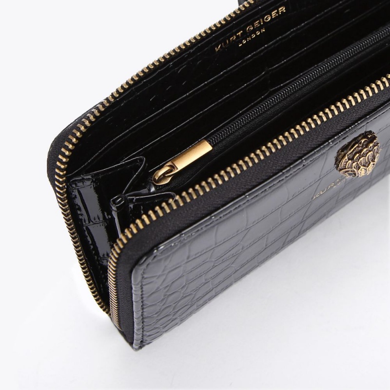 Kurt Geiger Zip Wallet Negrii | ZMGCOW-370