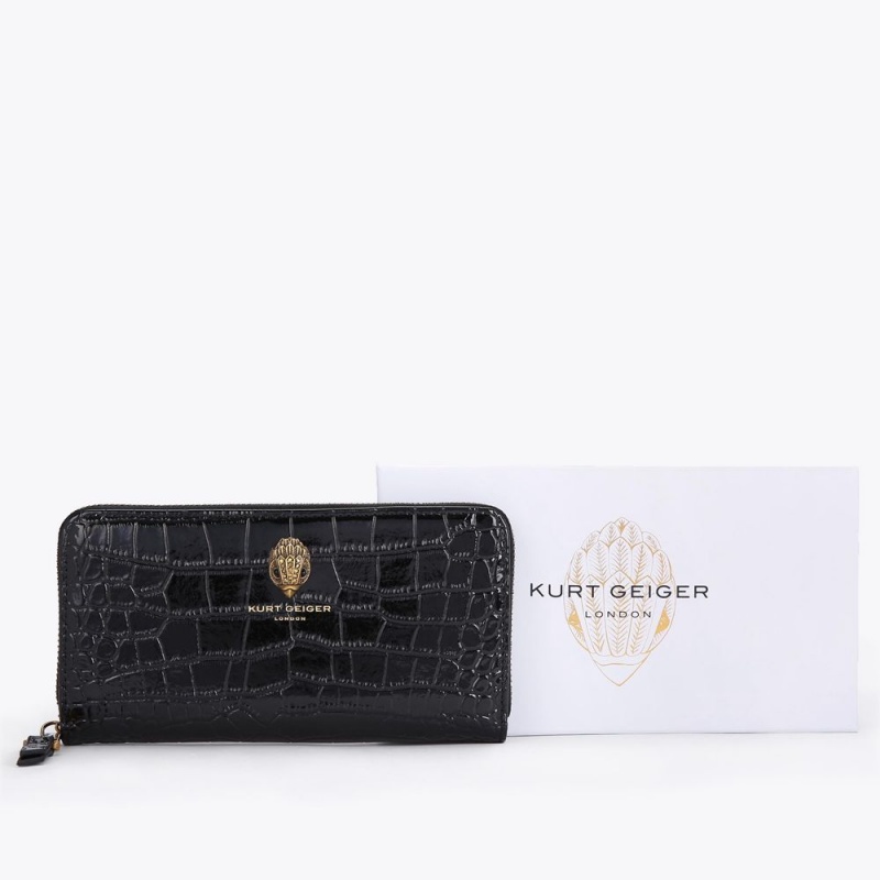 Kurt Geiger Zip Wallet Negrii | ZMGCOW-370