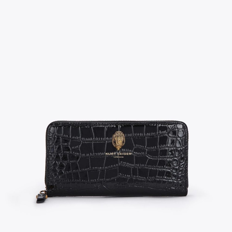 Kurt Geiger Zip Wallet Negrii | ZMGCOW-370